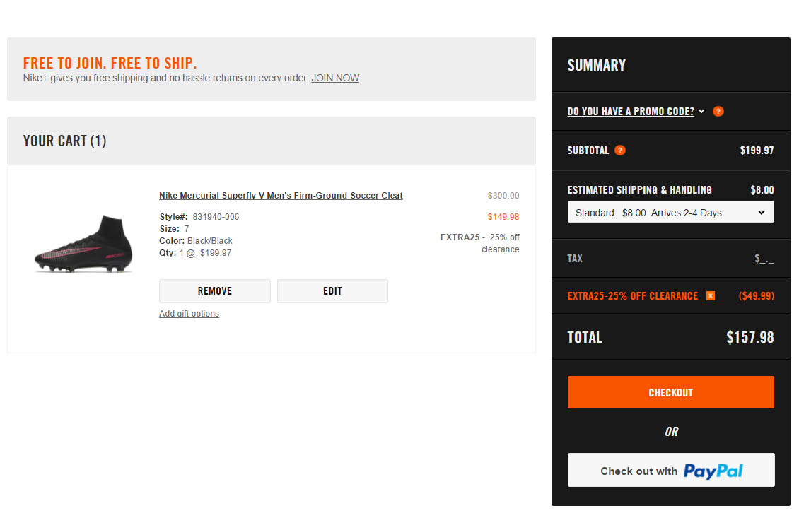 Nike cleats promo sales code